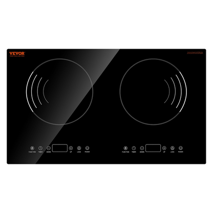 1800W 2 Burner Induction Cooktop Electric Countertop Burner Touch Control