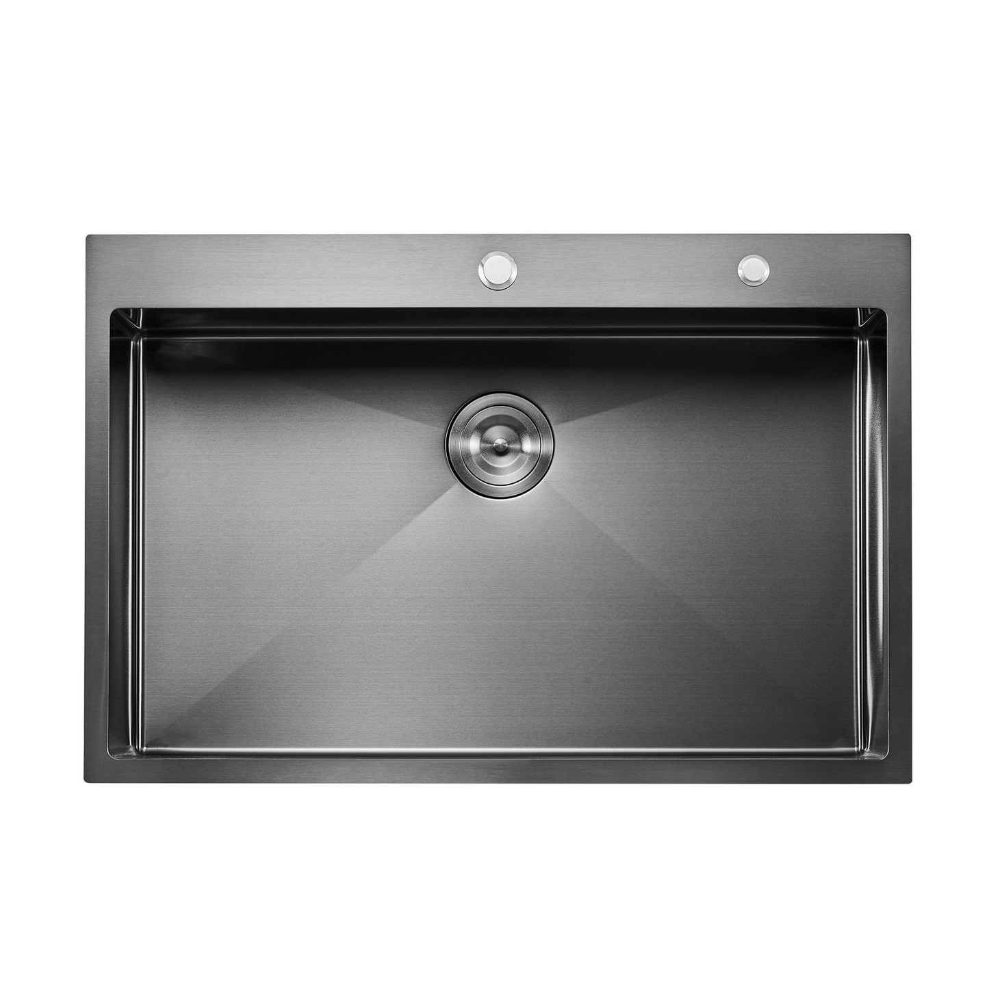 25" Kitchen Sink Top Mount Single Bowl Drop-In Basin Stainless Steel Black