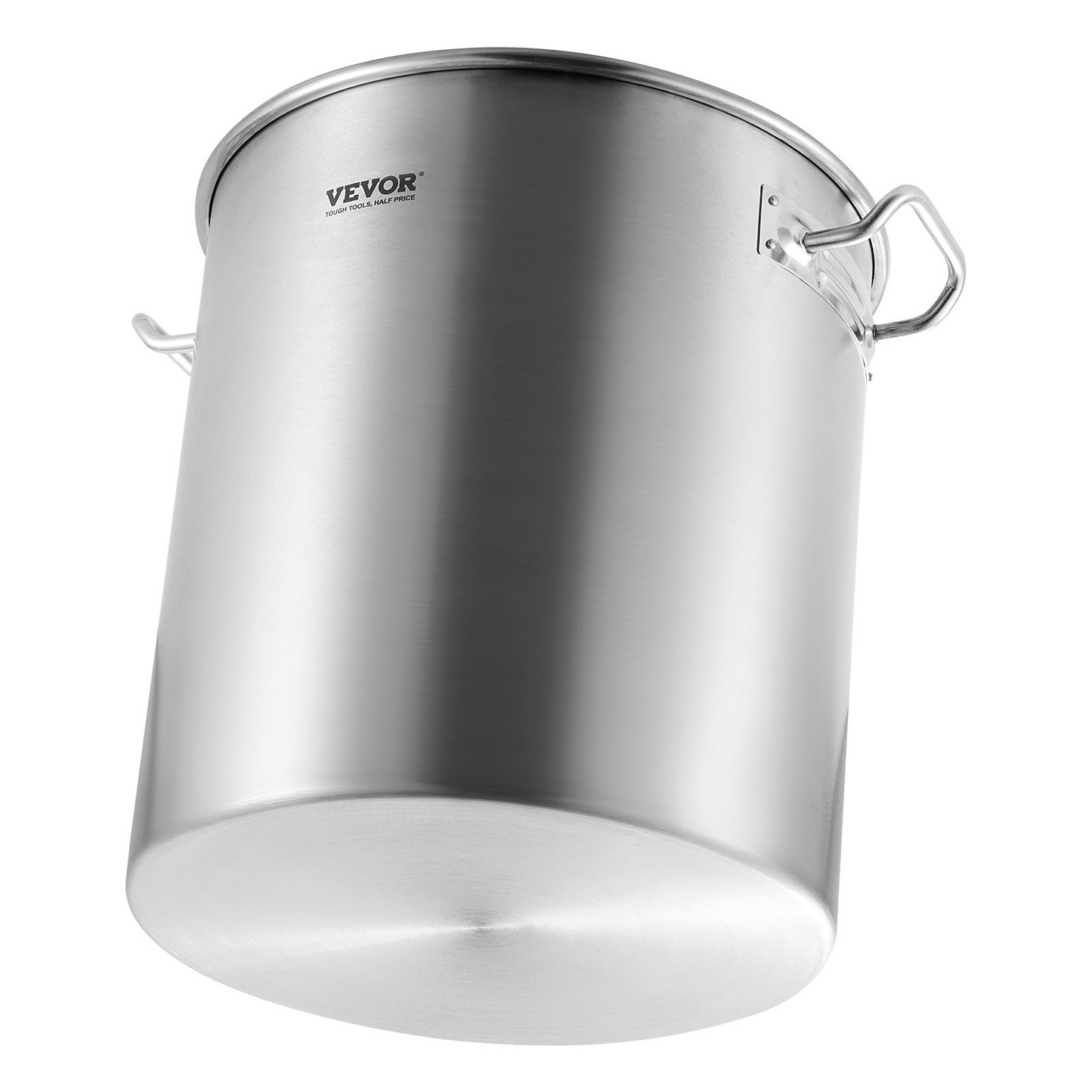 VEVOR Stainless Steel Stockpot, 42 Quart Large Cooking Pots, Cookware Sauce Pot with Strainer, Lid, and Handle, Heavy Duty Commercial Grade Stock Pot, Sanding Treatment, for Large Groups Events Silver