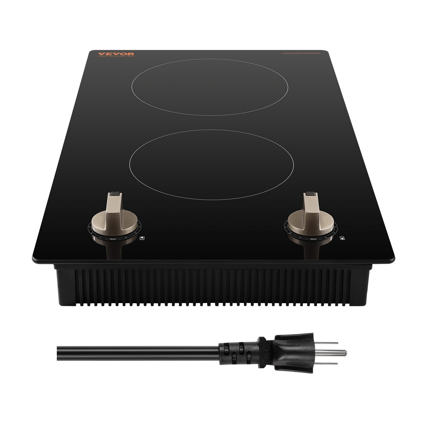 1800W 2 Burner Induction Cooktop Electric Countertop Burner Knob Control