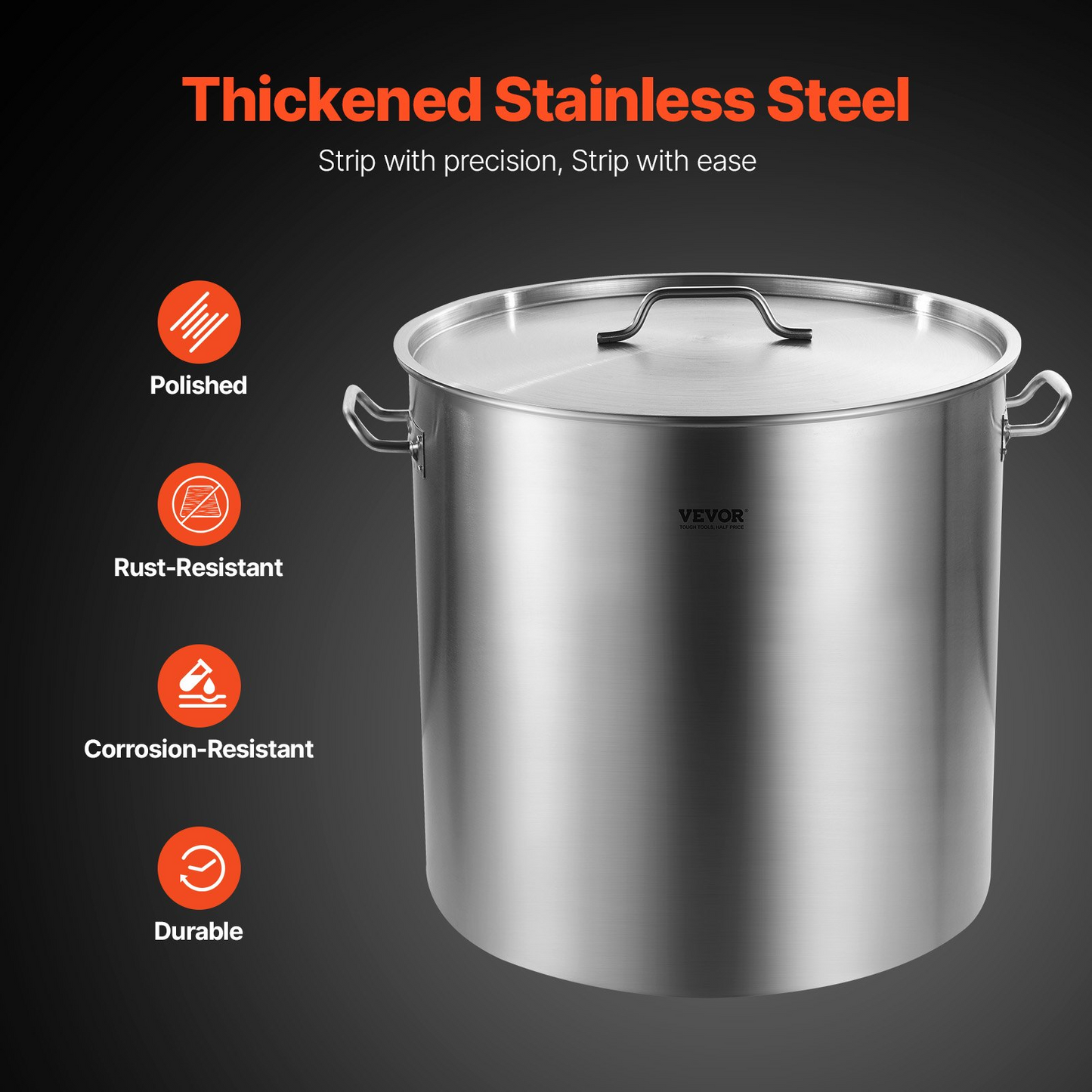 100QT Stainless Steel Stockpot Cooking Kitchen Sauce Pot with Basket Lid Handle