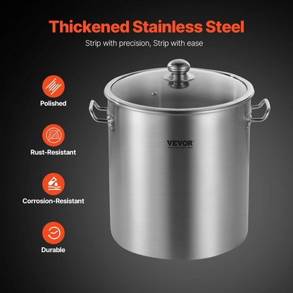 24QT Stainless Steel Stockpot Cooking Kitchen Sauce Pot with Lid Handle