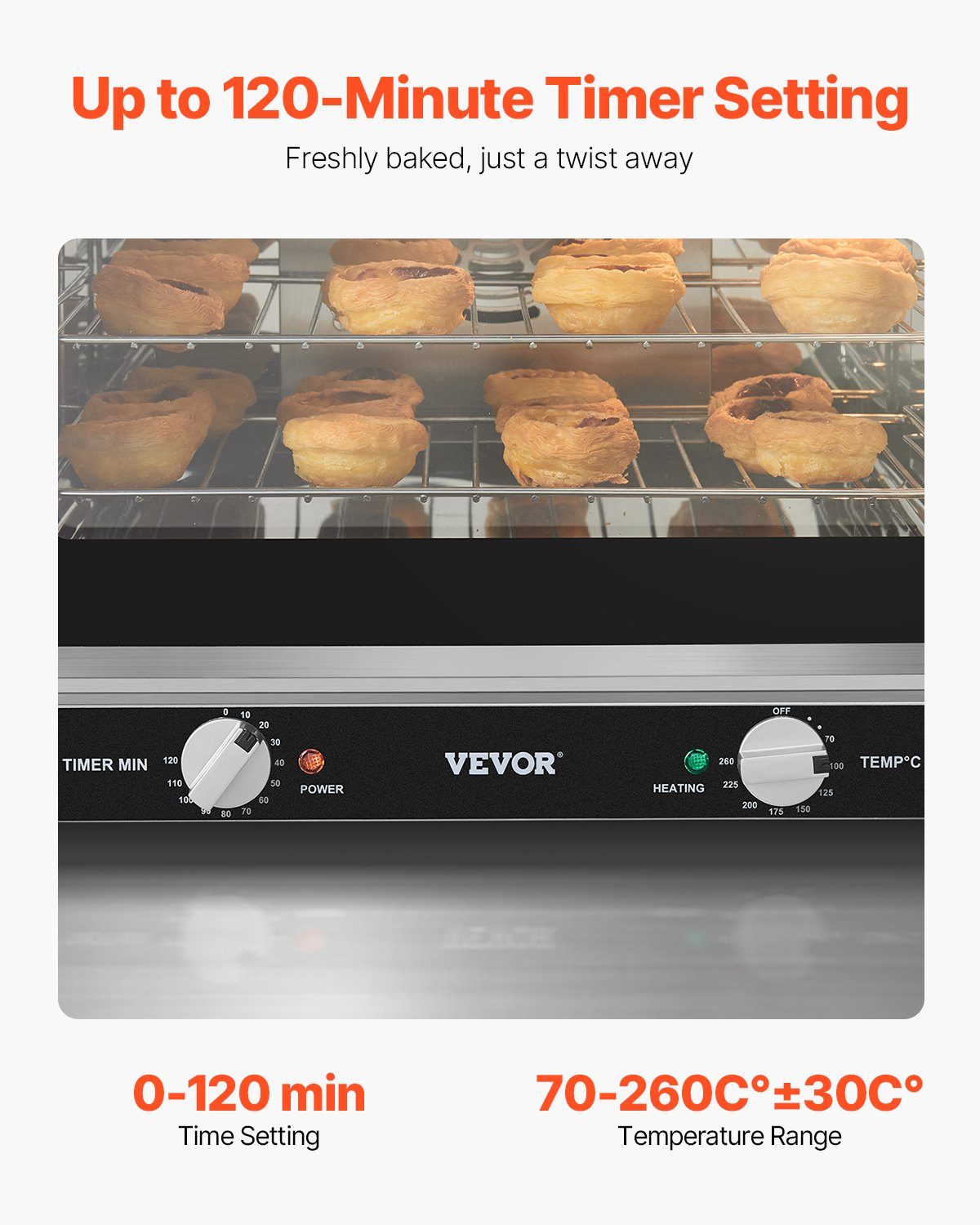 66L Commercial Countertop Oven 2800W Electric Toaster Oven Stainless Steel