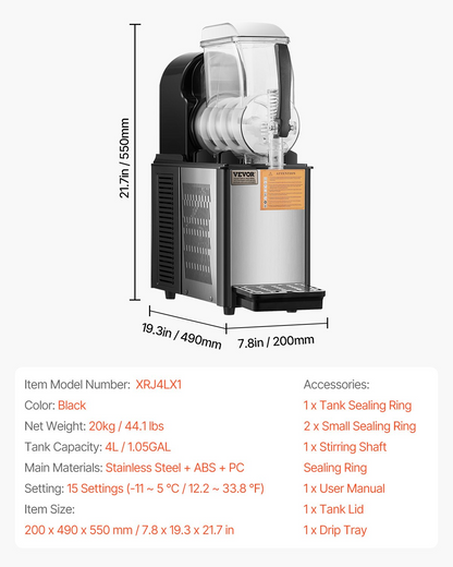 4L Commercial Slushy Machine Margarita Smoothie Frozen Drink Slushie Maker