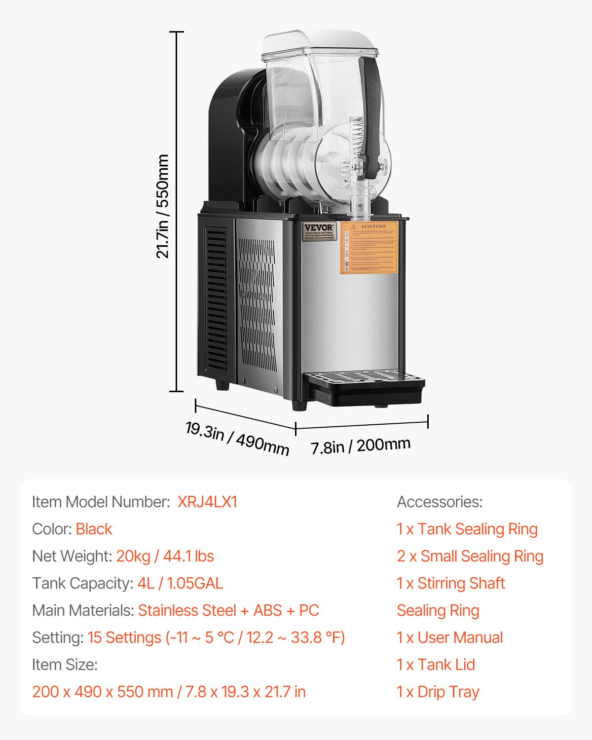 4L Commercial Slushy Machine Margarita Smoothie Frozen Drink Slushie Maker