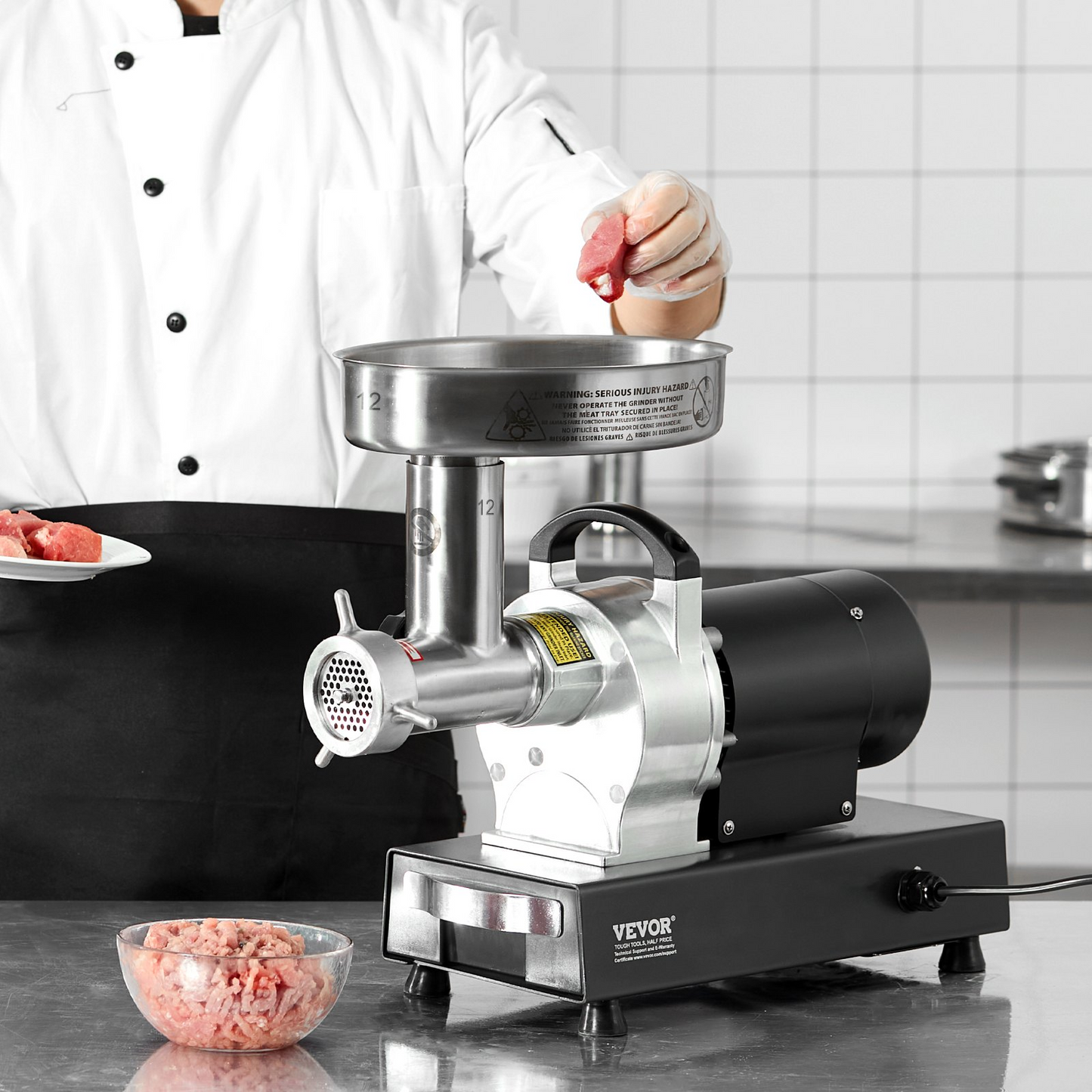 Commercial Electric Meat Grinder 9 Lbs/Min Sausage Stuffer Maker Kitchen