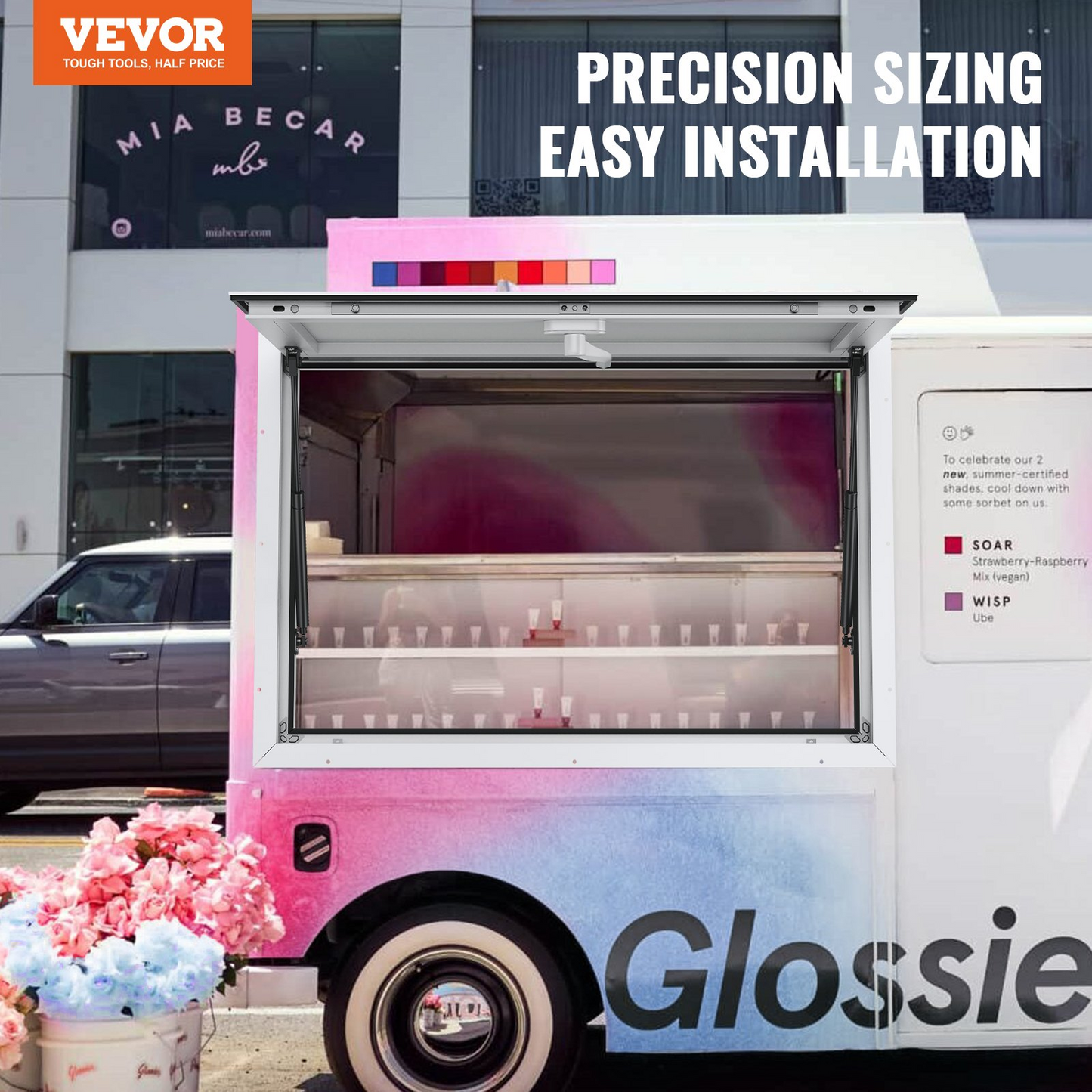 VEVOR 36"L x 36"W Concession Stand Serving Window Food Truck Service Awning