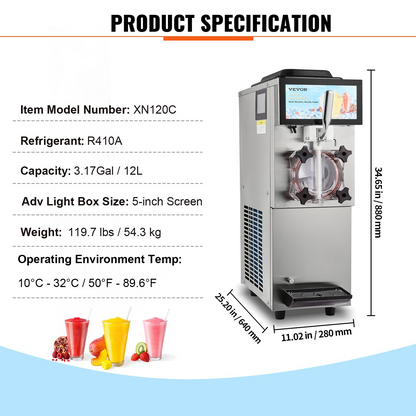 12L / 3.17 Gal Commercial Slushy Machine Margarita Smoothie Frozen Drink