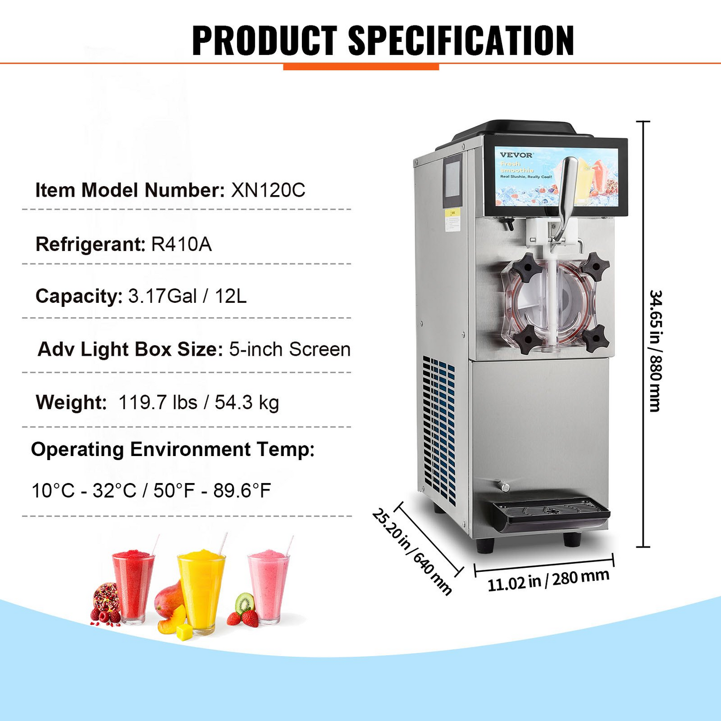 12L / 3.17 Gal Commercial Slushy Machine Margarita Smoothie Frozen Drink