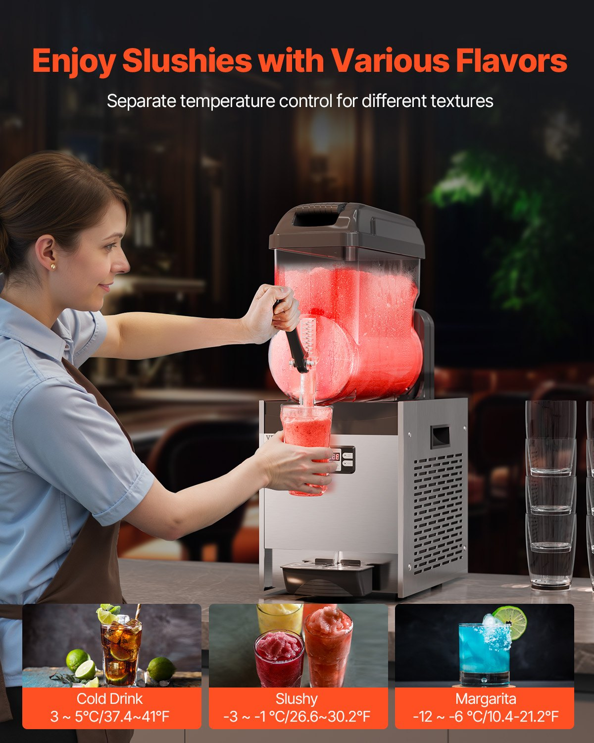 12L Commercial Slushy Machine Margarita Smoothie Frozen Drink Slushie Maker