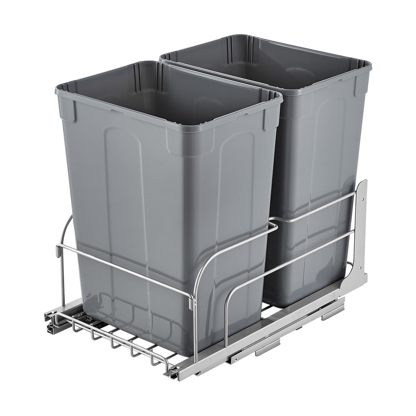 Double Pullout Waste Container Kitchen Trash Can with Soft Close Grey 35QTx2