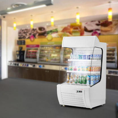 Open Air Merchandiser 2-Tier Display Cooler with Air Curtain 12.7cu.ft.