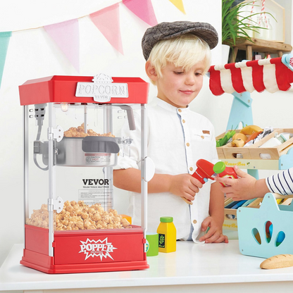 Popcorn Popper Machine Tabletop Popcorn Maker 480W 4 Oz Red