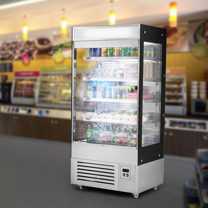 Open Air Merchandiser 4-Tier Display Cooler with Air Curtain 18.4cu.ft.