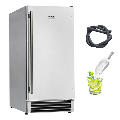 Undercounter Built-in Ice Maker Machine 50 Lbs/Day Reversible Door Outdoor Use