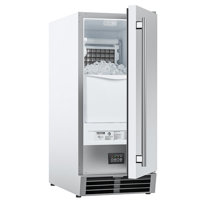 Undercounter Built-in Ice Maker Machine 50 Lbs/Day Reversible Door Outdoor Use