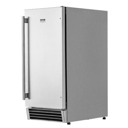 Undercounter Built-in Ice Maker Machine 50 Lbs/Day Reversible Door Outdoor Use