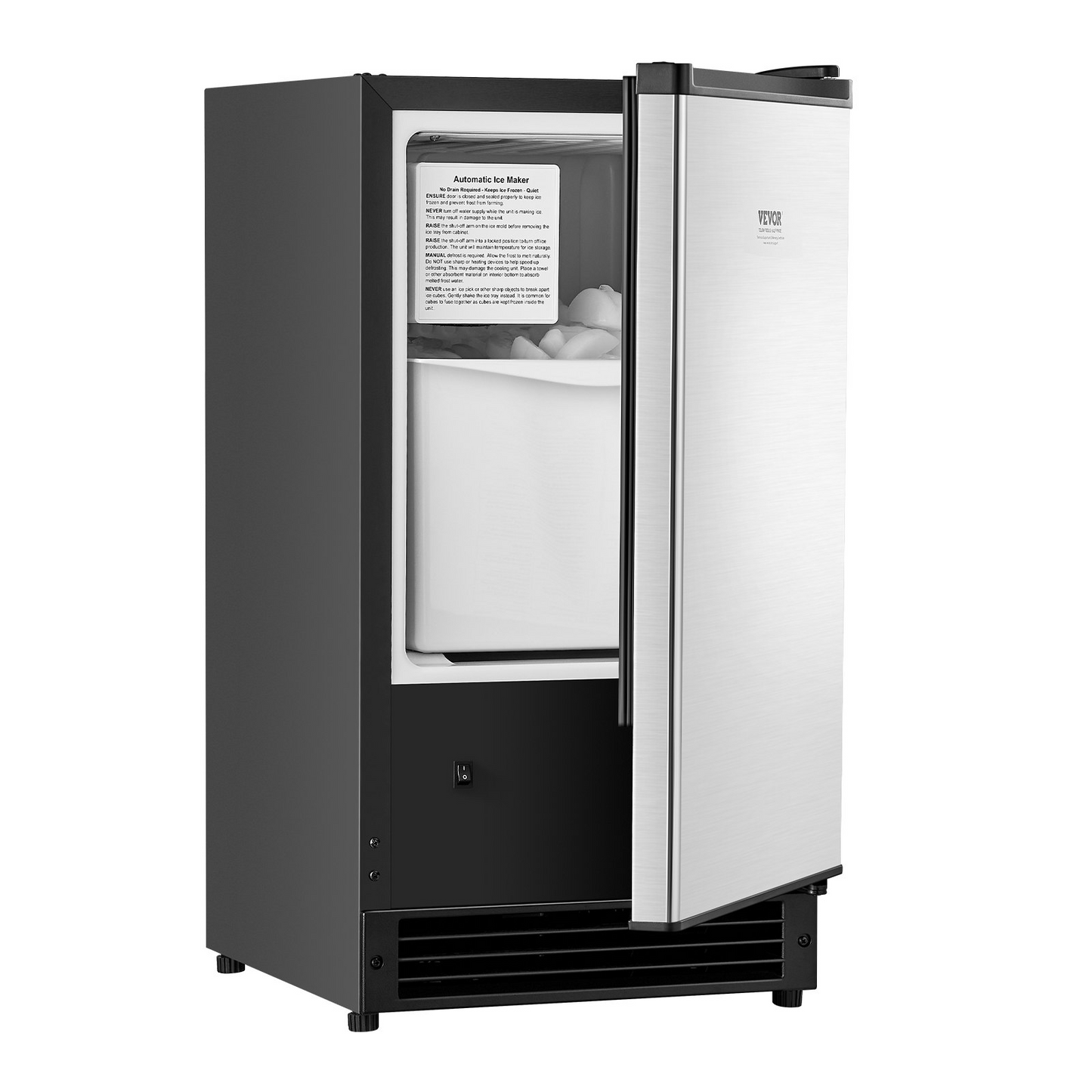 Undercounter Ice Maker 25 Lbs/Day Built-in Ice Maker Machine w/ Reversible Door