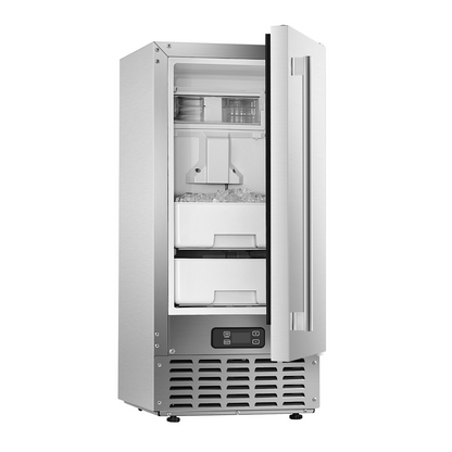 Undercounter Built-in Ice Maker Machine 66 Lbs/Day w/ Drain Pump Reversible Door