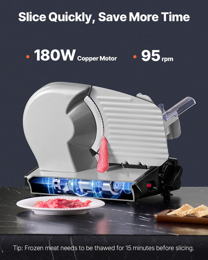 Meat Slicer 180W 8.7" Electric Deli Food Slicer for Frozen Meat Bread Cheese